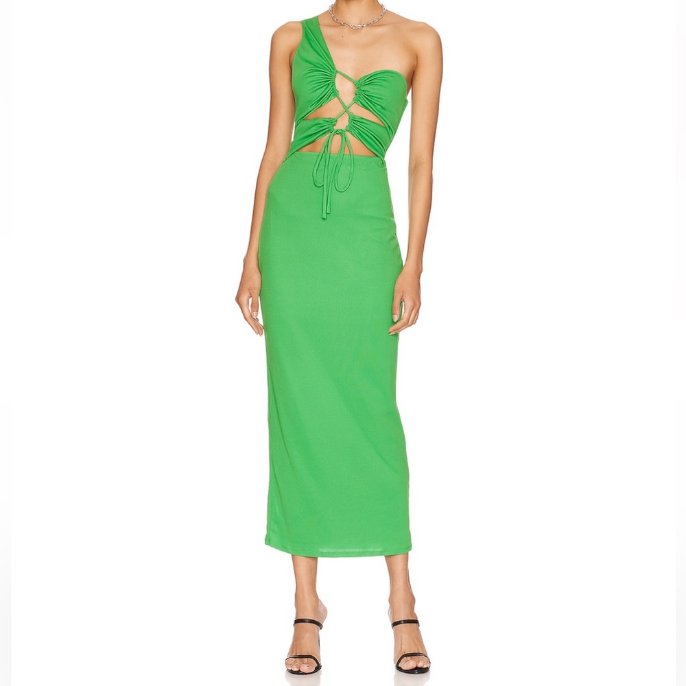 Revolve Nayah green Midi Dress